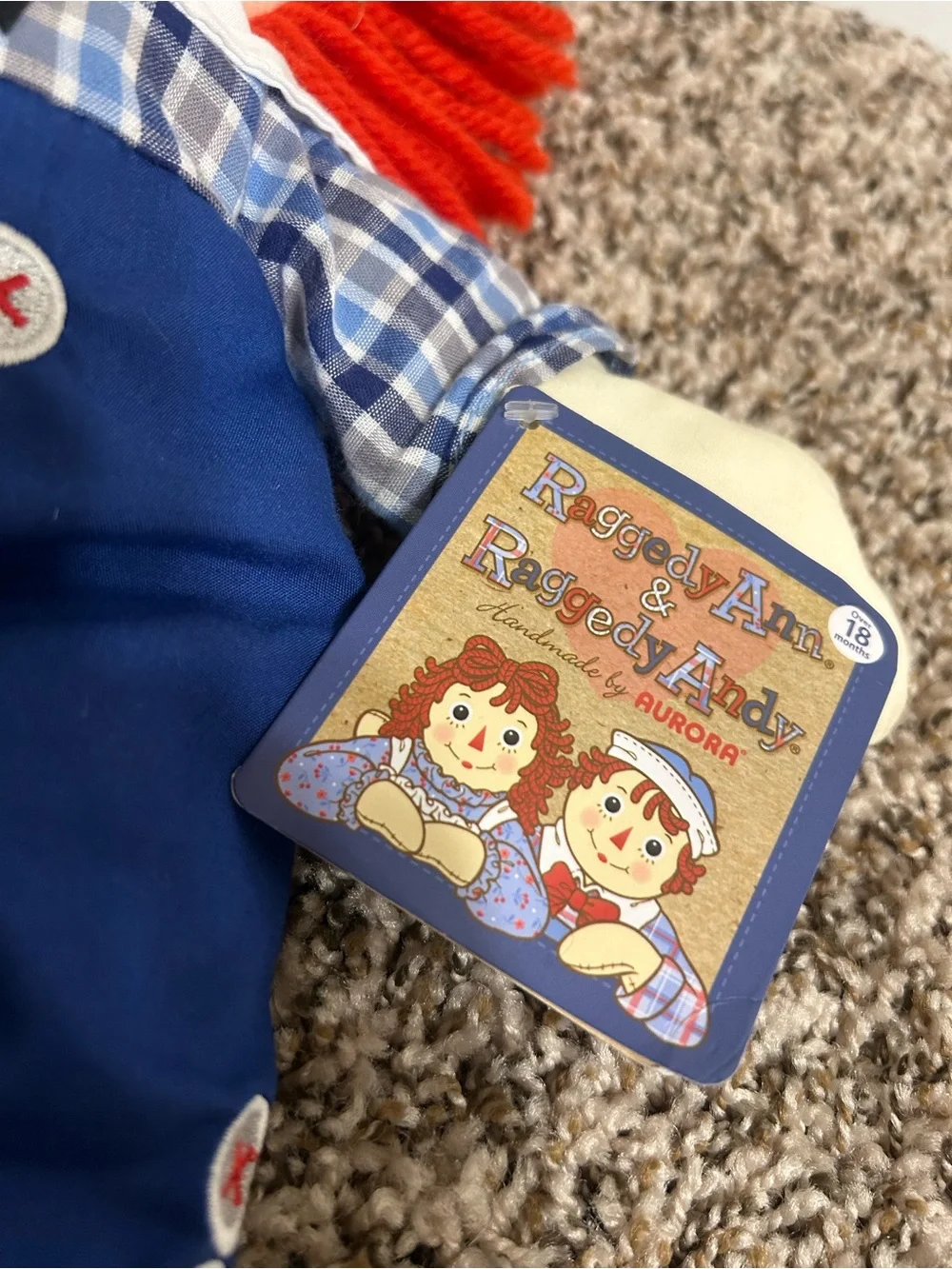 raggedy Andy Red-Haired Doll - Plush Kids Toy